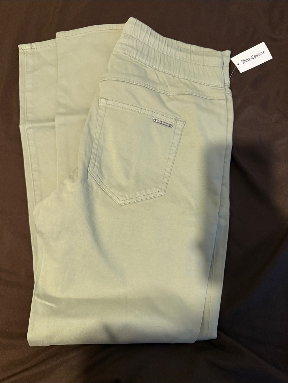 Juicy Couture Womens  Light Sage Elastic Waist Chinos Size 28